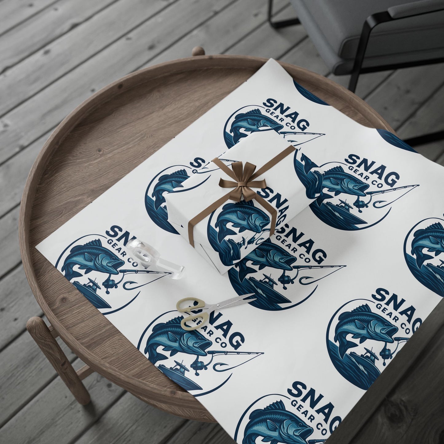 Signature Fishing Logo Wrapping Paper